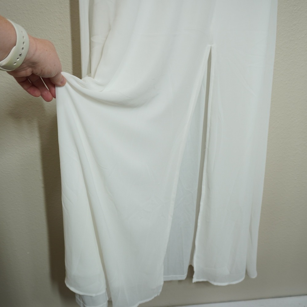 Baltic Born NEW Large Sierra Sweetheart Maxi Dress White Flutter Sleeve Bridal - Picture 4 of 10